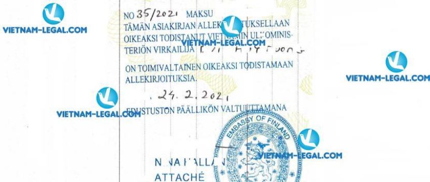 Kết Quả Giấy kết hôn Việt Nam Sử Dụng Tại Phần Lan Ngày 24 02 2021