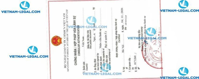 Kết Quả Hợp Pháp Hóa Lãnh Sự Bằng Đại Học Úc Sử Dụng Tại Việt Nam Ngày 04 11 2020