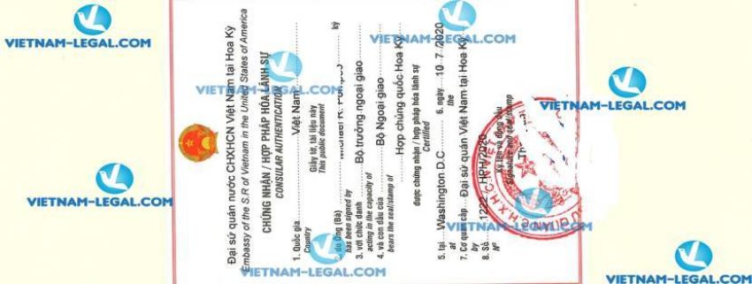 Kết Quả Hợp Pháp Hóa Lãnh Sự Giấy Phép Bán Hàng Bang Illinois Mỹ Sử Dụng Tại Việt Nam ngày 10 07 2020