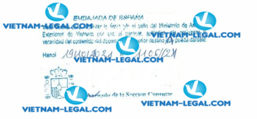 Kết quả Hợp pháp hóa Giấy khám sức khỏe cấp tại Việt Nam sử dụng tại Tây Ban Nha ngày 19 10 2021