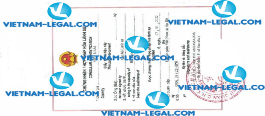 Kết quả Hợp pháp hóa Thư ủy quyền cấp tại Ấn Độ sử dụng tại Việt Nam ngày 07 01 2022