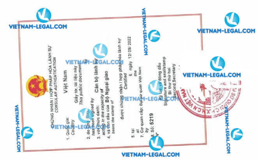 Kết quả hợp pháp hóa Giấy khai sinh Rwanda sử dụng tại Việt Nam ngày 12 9 2022