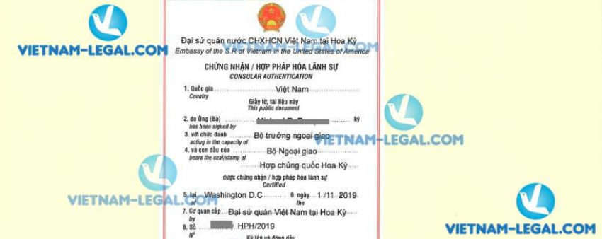 Kết quả hợp pháp hóa Giấy khai sinh từ Hawaii Hoa Kỳ để sử dụng tại Việt Nam ngày 1 tháng 11 năm 2019