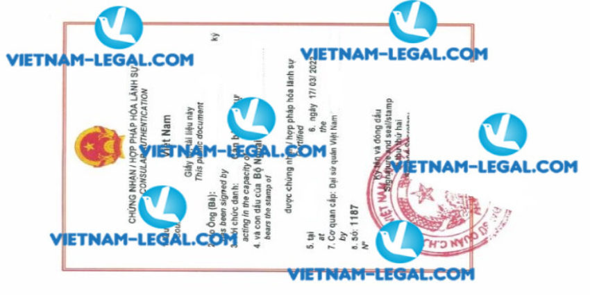 Kết quả hợp pháp hóa Giấy tờ công ty ghép set cấp tại Samoa sử dụng tại Việt Nam ngày 17 3 2022