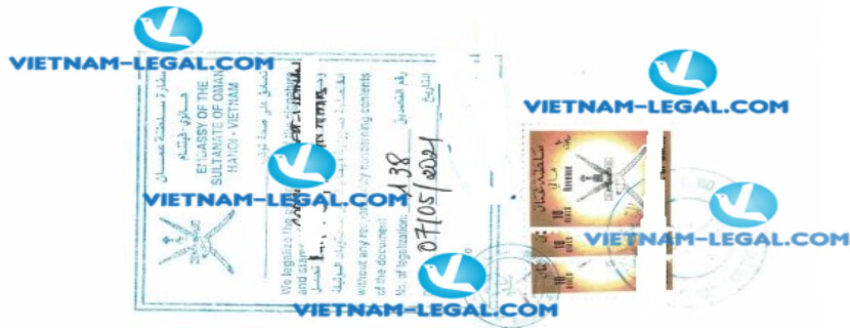 Kết quả hợp pháp hóa Site Master File cấp tại Việt Nam sử dụng tại Oman ngày 07 05 2021