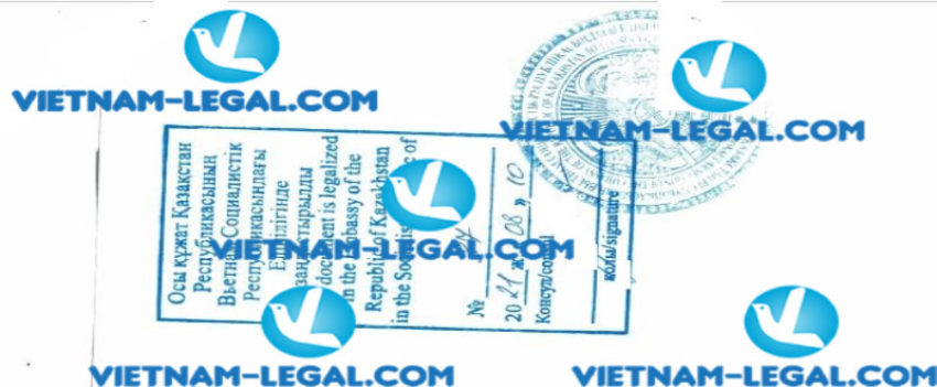 Kết quả hợp pháp hóa Thư ủy quyền Việt Nam sử dụng tại Kazakhstan ngày 08 10 2021