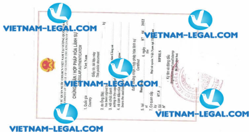 Kết quả hợp pháp hóa Xác nhận kinh nghiệm cấp tại Thái Lan sử dụng tại Việt Nam ngày 07 01 2022