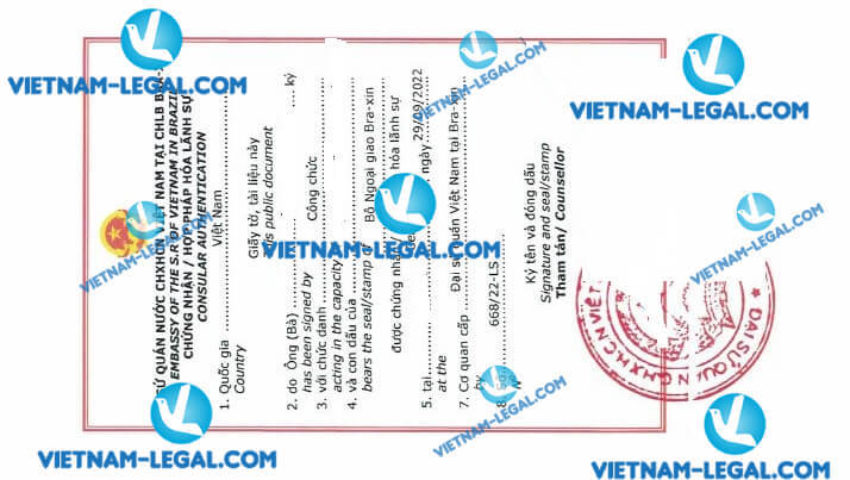 Kết quả hợp pháp hóa chứng chỉ ISO cấp tại Brazil sử dụng tại Việt Nam ngày 29 9 2022