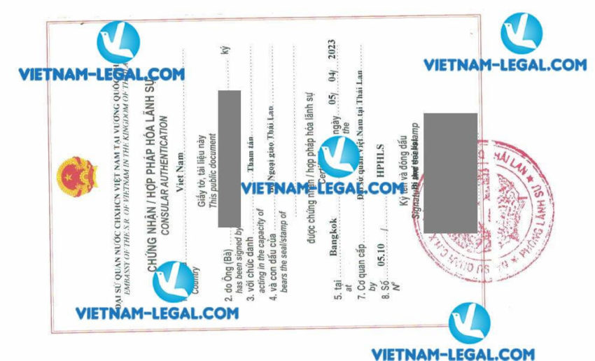 Kết quả hợp pháp hóa lãnh sự Bằng Đại học Thái Lan sử dụng tại Việt Nam ngày 5 4 2023