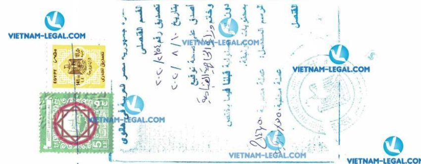 Kết quả hợp pháp hóa lãnh sự Giấy chứng nhận Xuất Xứ Việt Nam sử dụng tại Ai cập ngày 07 08 2020