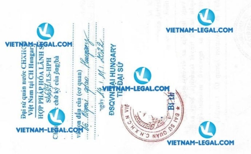 Kết quả hợp pháp hóa lãnh sự Tài liệu Công ty cấp tại Hungary sử dụng tại Việt Nam ngày 14 11 2022