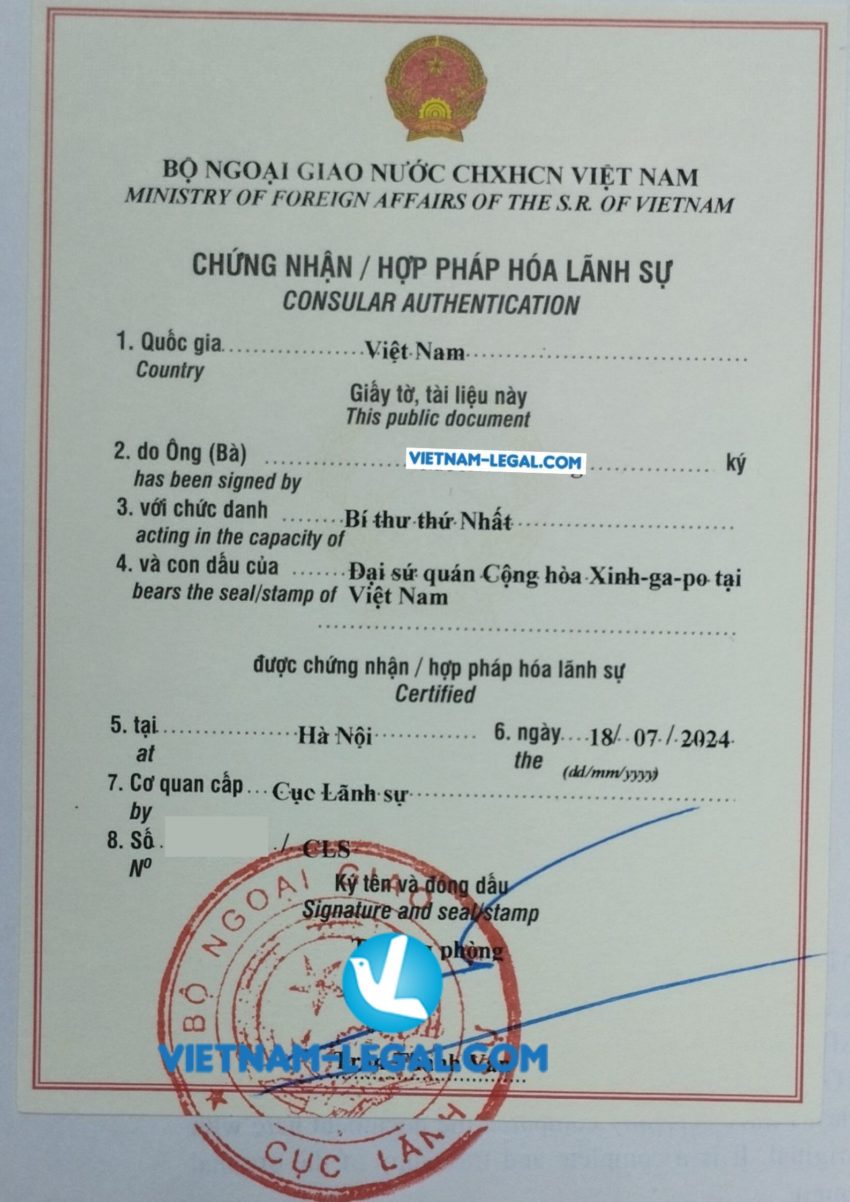 Sing đăng kí KD về Vn
