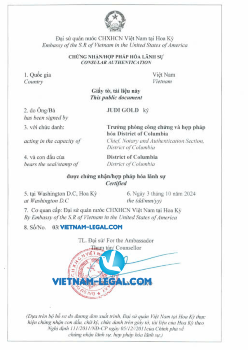Bộ giấy tờ Mỹ