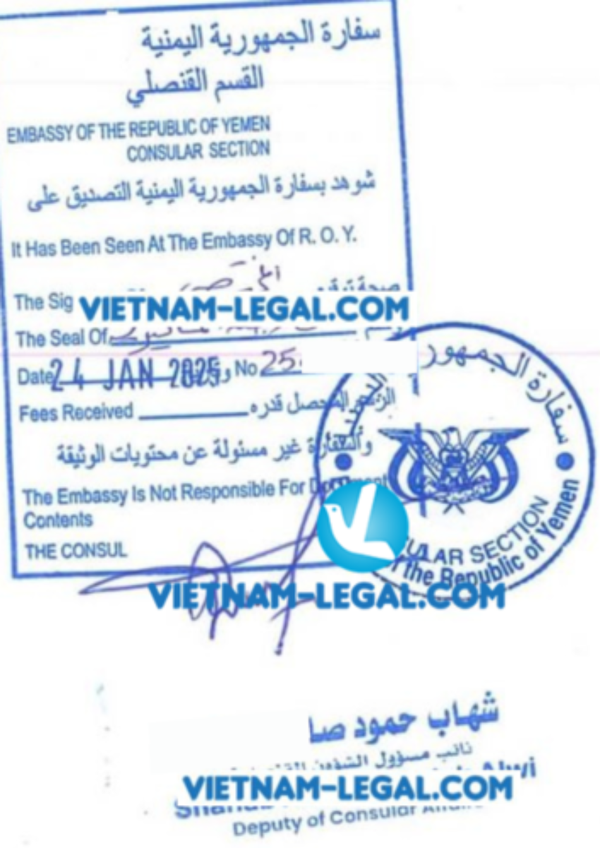 Giấy GMP việt nam sử dụng tại yemen 2