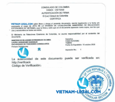 ISO VN dùng tại Colombia