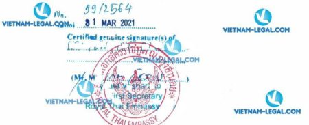Kết Quả Chứng Chỉ Của Công Ty Việt Nam Sử Dụng Tại Thái Lan Ngày 31 03 2021