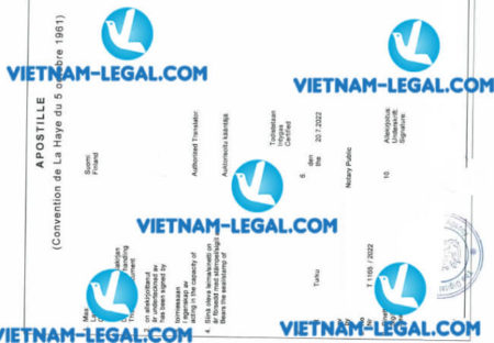 Kết quả Apostille Bằng ĐH Phần Lan sử dụng tại Đức ngày 20 7 2022