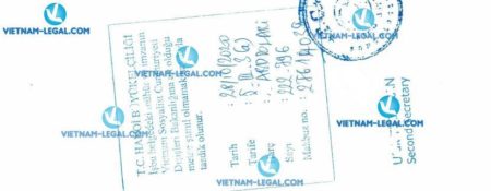 Kết quả Chứng nhận lãnh sự Mẫu đăng ký xuất khẩu tại Việt Nam sử dụng tại Thổ Nhĩ Kỳ số 796 ngày 28 10 2020