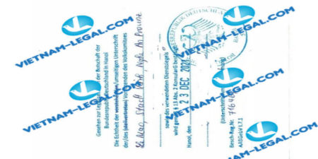 Kết quả chứng nhận lãnh sự Giấy khai sinh Việt Nam sử dụng tại Đức ngày 23 12 2021