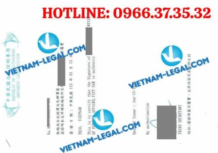 Kết quả hợp pháp hóa Xác nhận nghĩa vụ thuế với NSNN cấp tại Việt Nam sử dụng tại Đài Loan ngày 15 1 2024