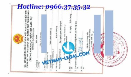 Kết quả hợp pháp hóa lãnh sự Bằng Bảng điểm của Philipines sử dụng tại Việt Nam ngày 8 8 2023