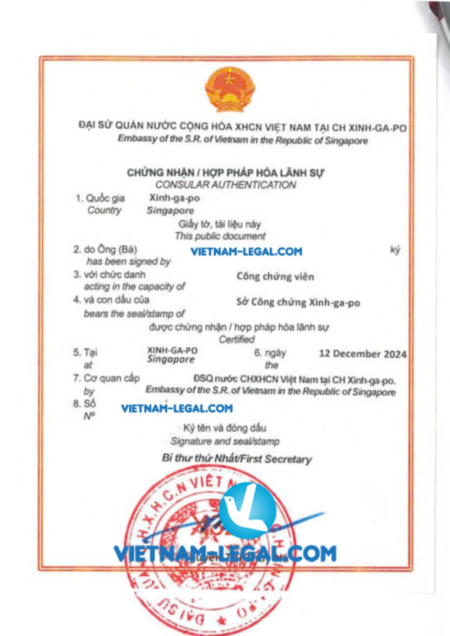 Quyết định bổ nhiệm Singapore