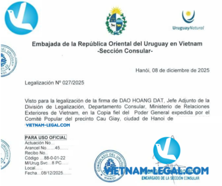 Thư ủy quyền VN dùng tại Uruguay 08 12