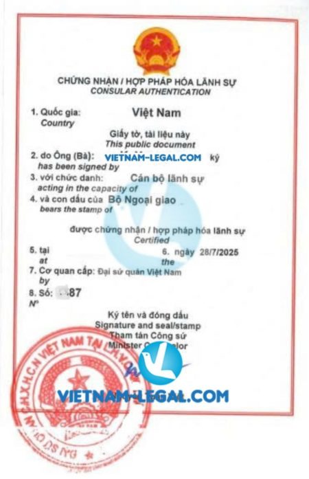 Giấy ủy quyền singapore dùng tại V Nam