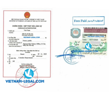 Health certificate Việt Nam dùng tại Qatar 1411