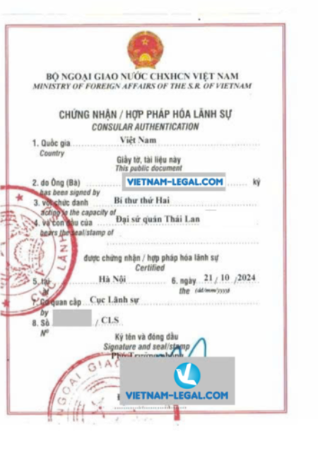 Đăng ký kết hôn của Thái lan khách làm để xin thẻ tạm trú VN cho vợ