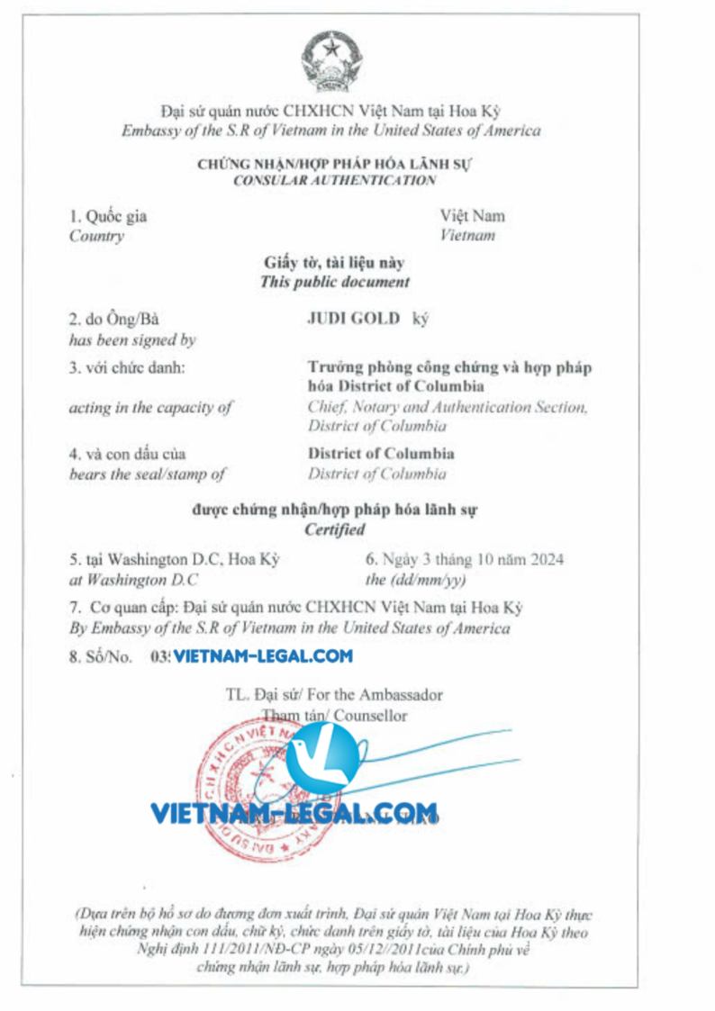 Bộ giấy tờ Mỹ