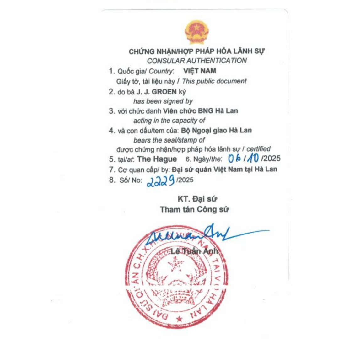 Giấy chứng nhận dược phẩm của Hà lan dùng tại Việt Nam