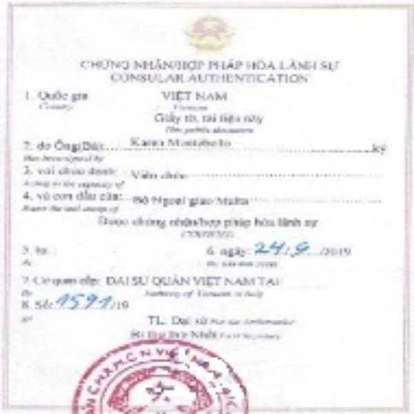 Giấy tờ tài liệu Malta sử dụng tại Việt Nam