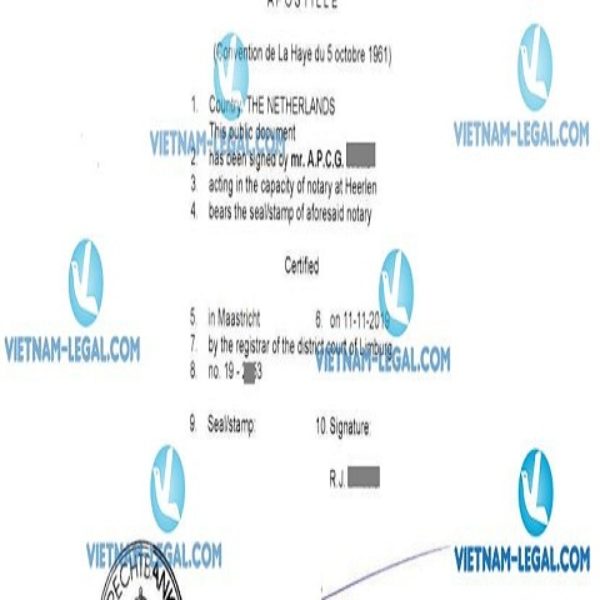Apostille Result of Master Degree issued in The Netherlands for use in South Korea